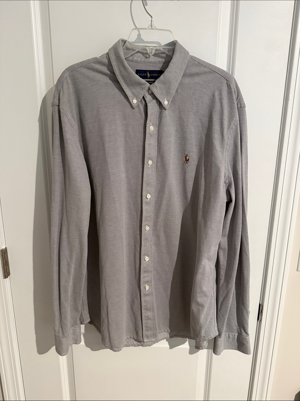 Vintage Ralph Lauren Light Gray Long-Sleeve Button-Down Shirt